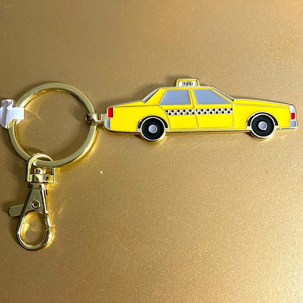 NWT NYC Yellow Taxi Keychain Bag Charm